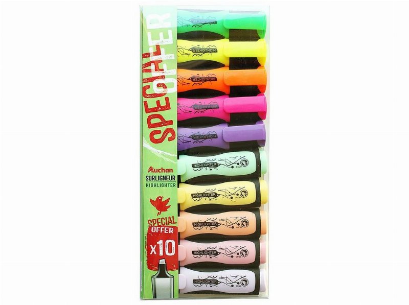 Conjunto De 10 Sublinhadores Auchan