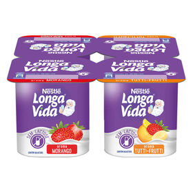 Iogurte Aroma Morango E Tutti Frutti Sem Lactose Longa Vida 480 gr (4 Un)