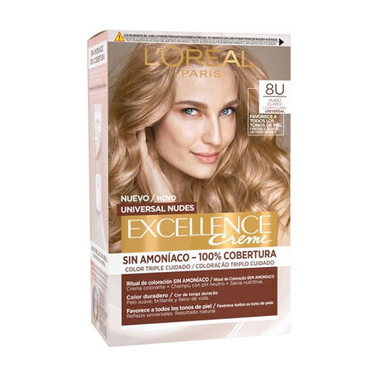 Coloração Excellence Nudes Louro Claro 8U Excellence L'oreal Paris 1Un