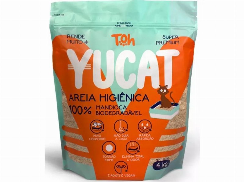 Absorvente Gato Yucat Mandioca Biodegradável 4 kg