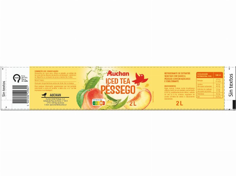 Iced Tea Auchan Pêssego 2 l