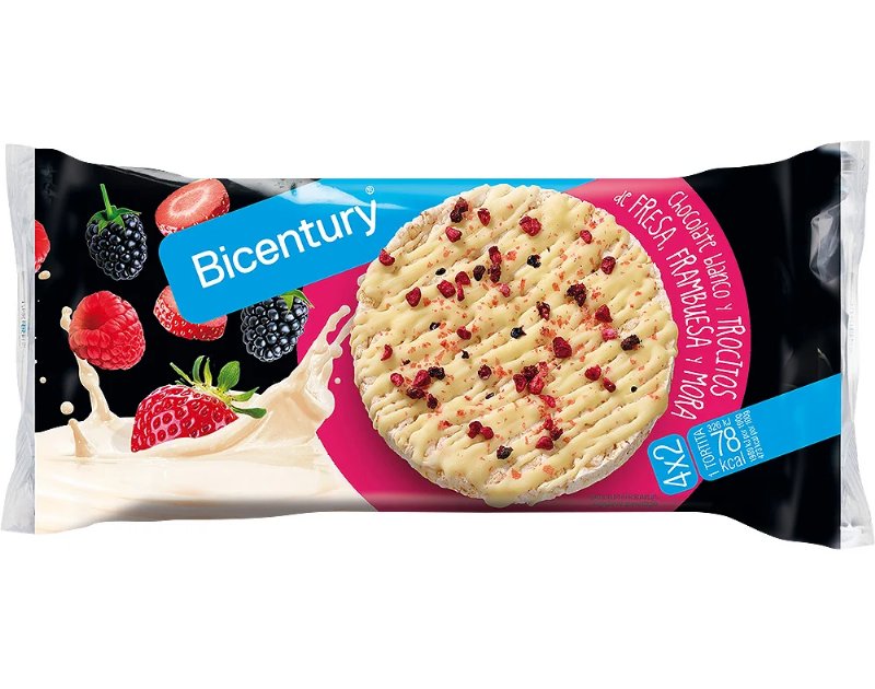 Tortitas Bicentury Arroz Chocolate Branco Frutos Vermelhos 131.2 g