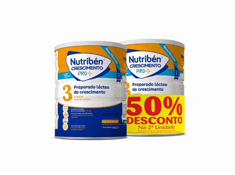Leite Nutriben Crescimento 2X800 g 50% 2ªun