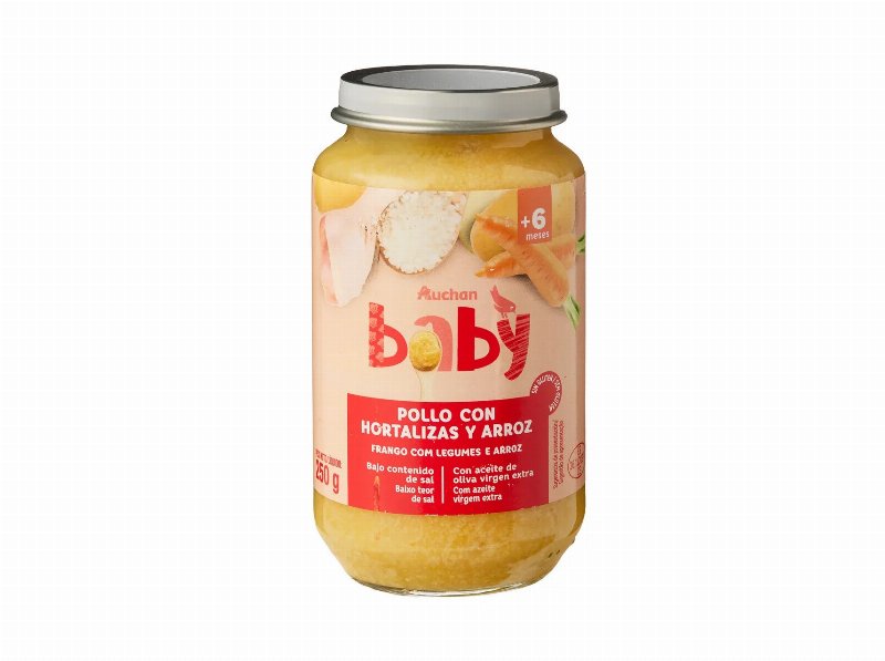 Refeição Auchan Baby Frango Legumes Arroz Sem Glúten 250 g