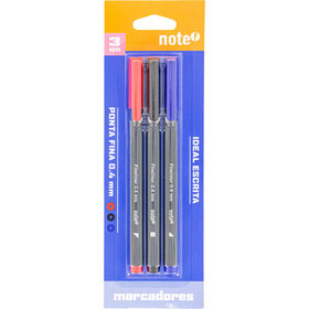 Conjunto 3 Marcadores De Escrita Fino De Tinta Preta Note!