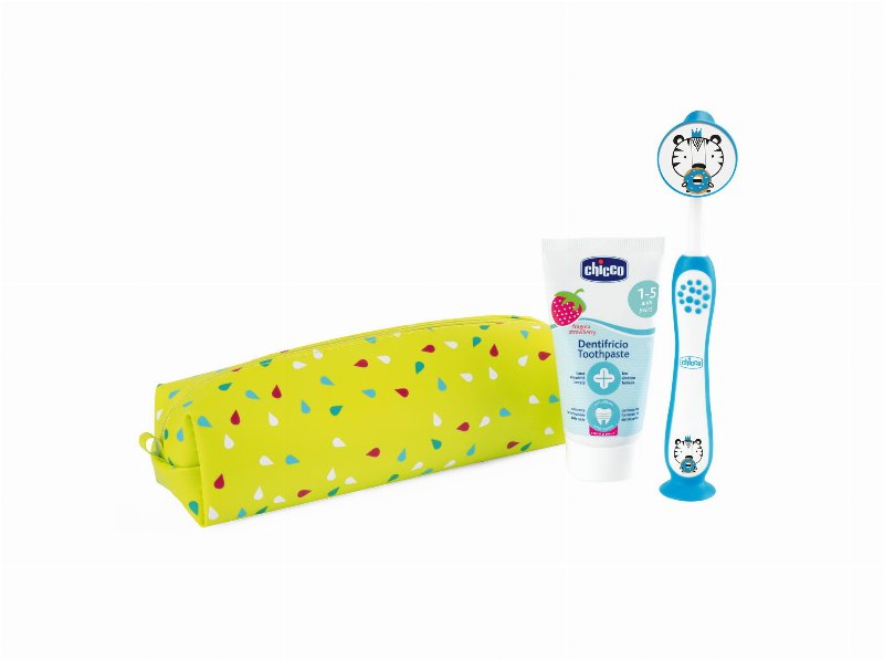Kit Chicco Higiene Oral Azul 3-6 Anos