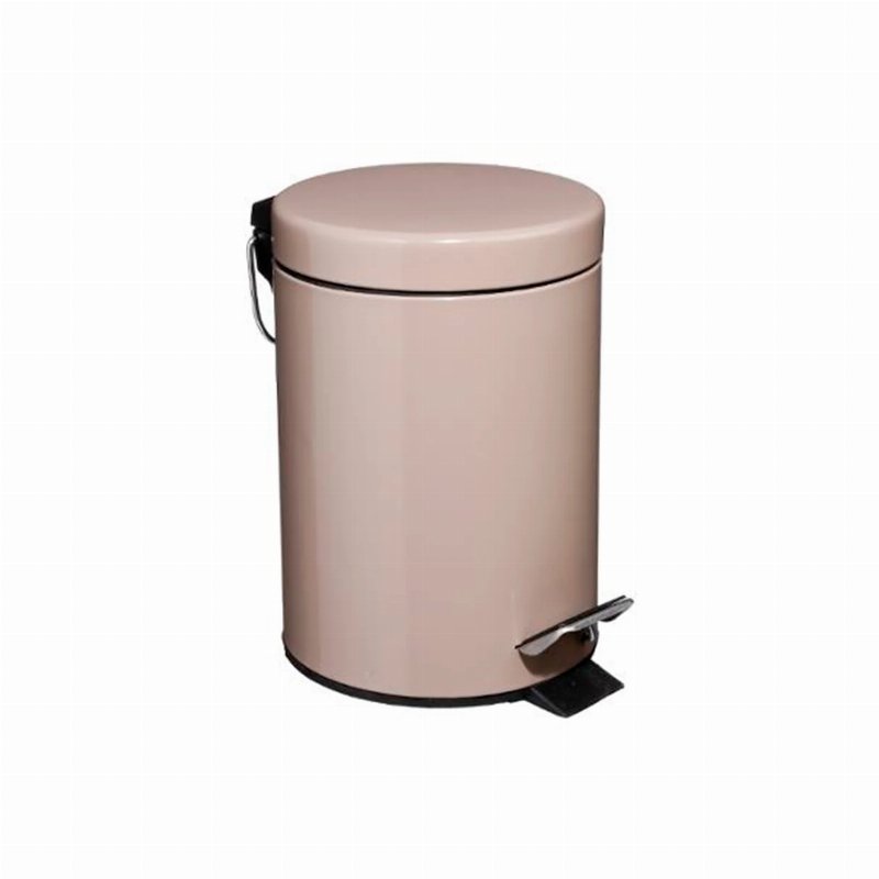 Balde Do Lixo Com Pedal Metal Taupe 3 l