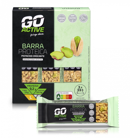 Barras De Proteína Com Pistáchio Sem Açúcar Pack 3 Go Active 3x0.035Kg
