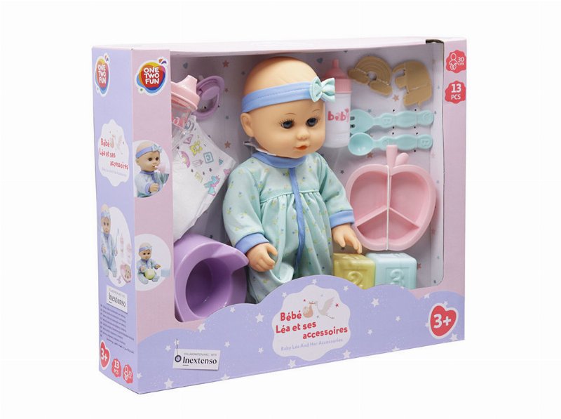 Boneco Bebé One Two Fun Com Acessórios 30Cm