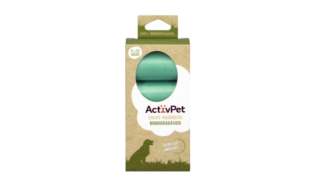Recarga Sacos Higiénicos Biodegradáveis 4X20Sacos Activpet