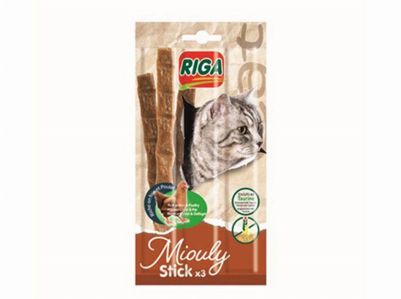 Snacks Para Gato Riga Miouly Grain Free Com Frango Pack 3Unidades