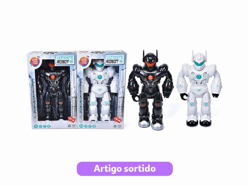 Robot Guerreiro One Two Fun Luz / Som / Movimento 35.8Cm Cores Sortidas