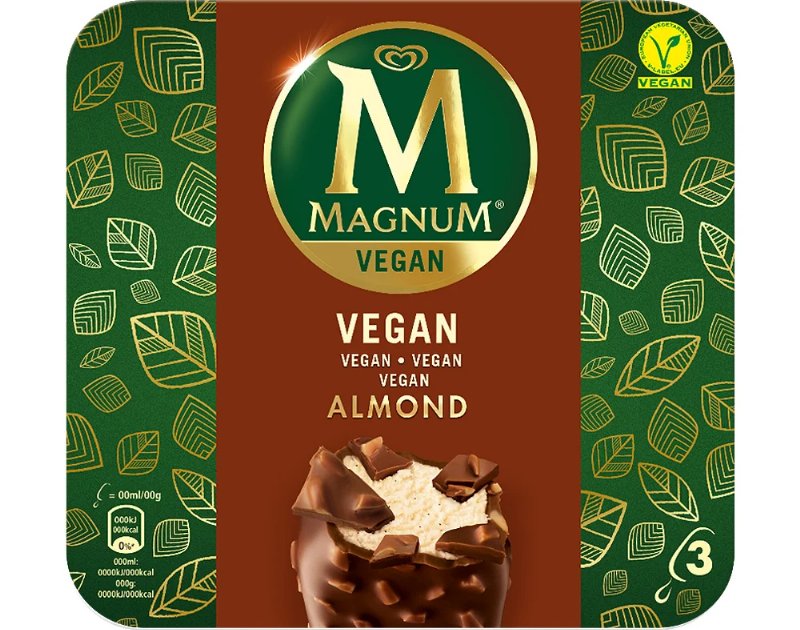 Gelado Vegan Magnum Amêndoas 3X90 ml