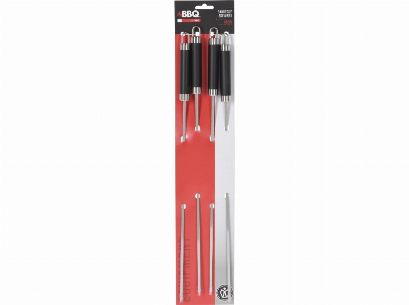 Conjunto De 4 Espetos Aço / Inox 46.5Cm