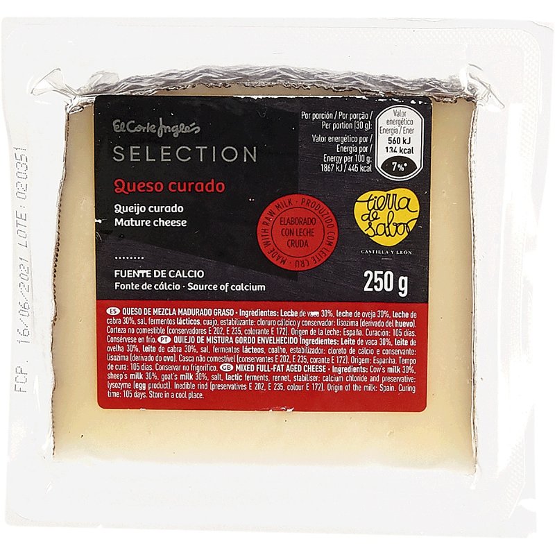 Queijo Da Espanha Curado Com Leite Cru 250 g