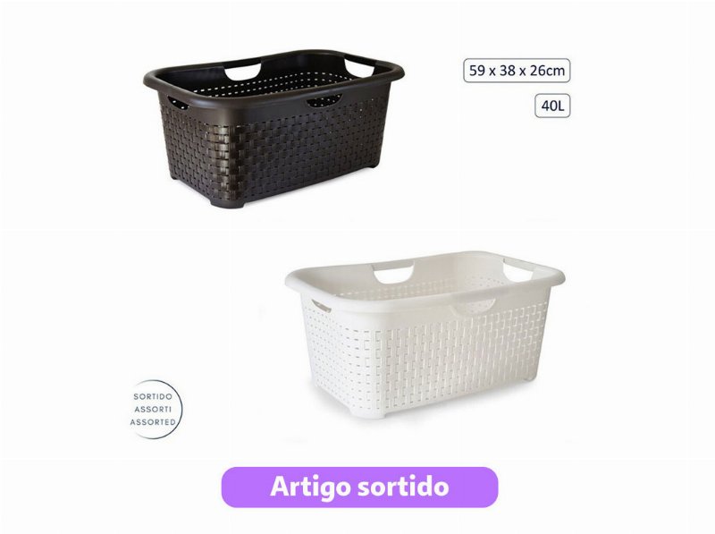 Cesto Fundo Kozzi 40 l 59X38X26Cm Cores Sortidas