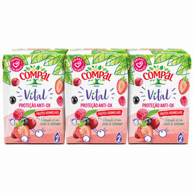 Néctar Frutos Vermelhos Compal Vital Anti-Ox 3 X 20 cl