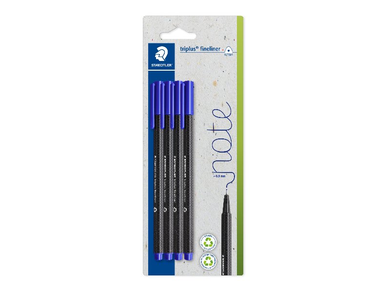 Marcadores Fineliner Staedtler Azul 4 Unidades