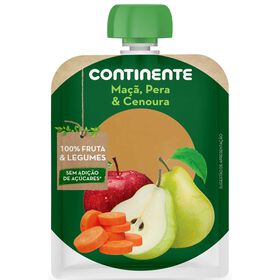Saqueta De Fruta Maçã, Pera E Cenoura +8M Continente 90 gr