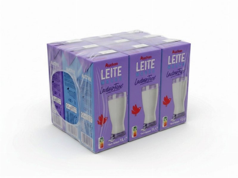 Leite Auchan Uht Magro Sem Lactose 6X1 l