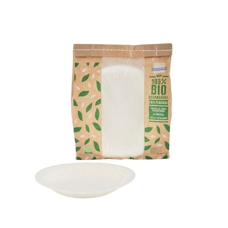 Tigela De Papel Descartável 10Un 550 ml Amanhecer