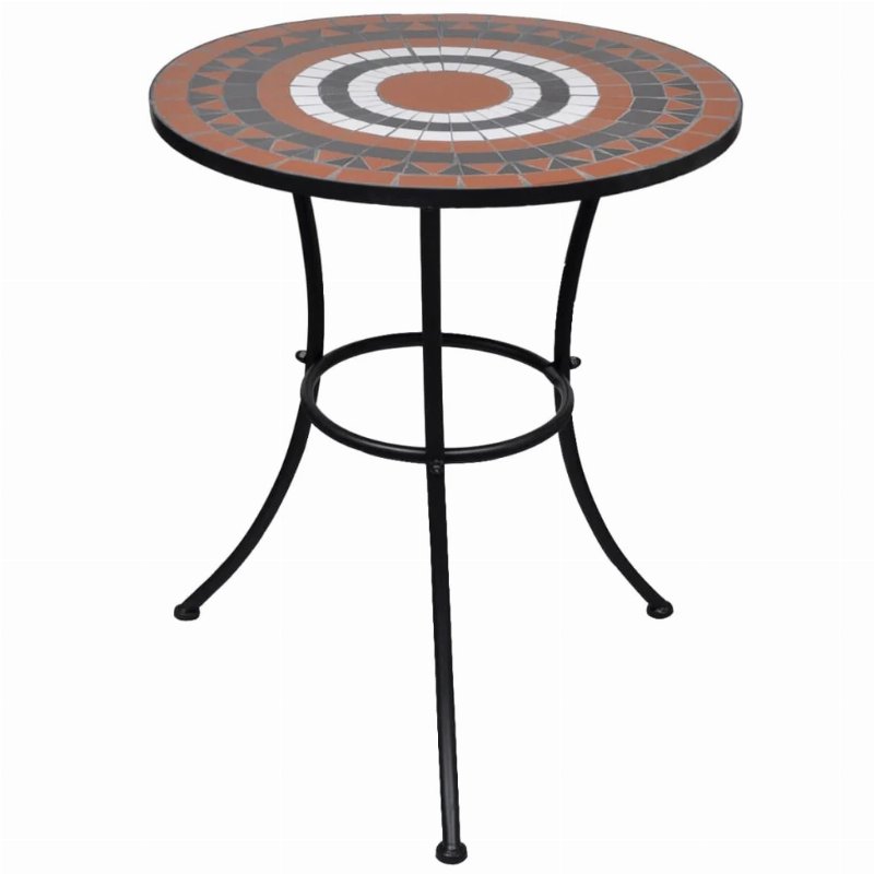Hkh Mesa De Bistrô 60 Cm Mosaico Terracota E - Branco