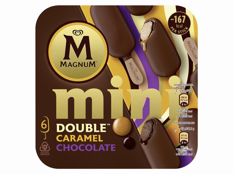 Gelado Magnum Double Caramel Choc 6X55 ml