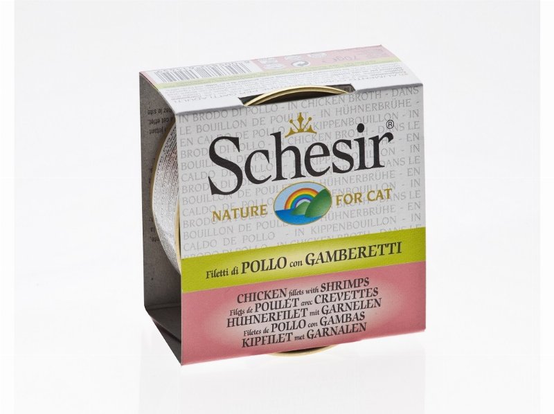 Comida Húmida Para Gato Schesir Lata Com Frango E Gambas 70 g