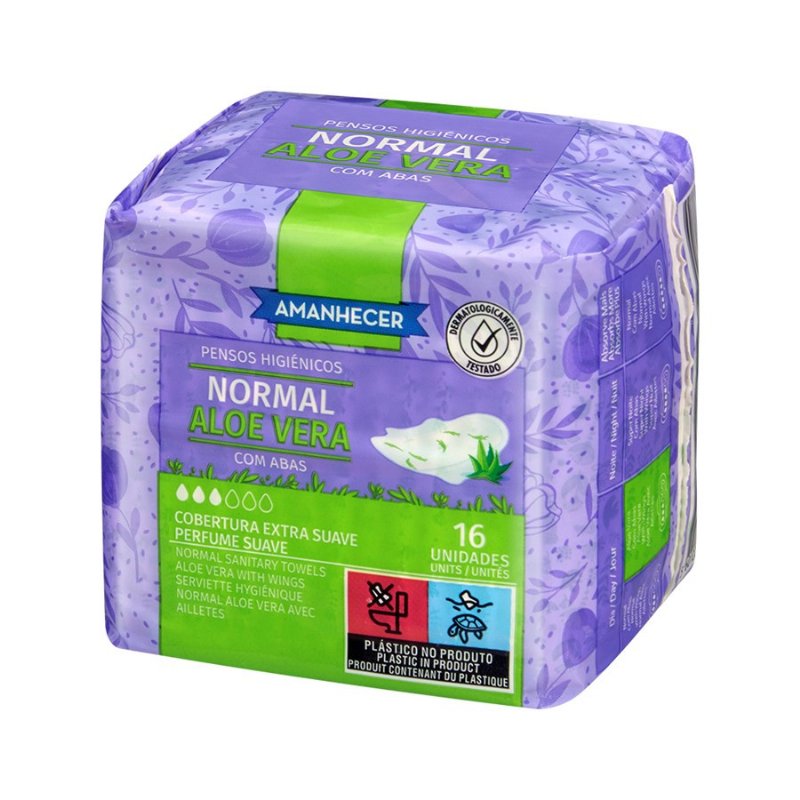 Pensos Higiénicos Normal Aloe Vera Com Alas 16Un Amanhecer
