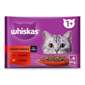 Comida Húmida Para Gato Adulto Carne Whiskas 4 X 85 g