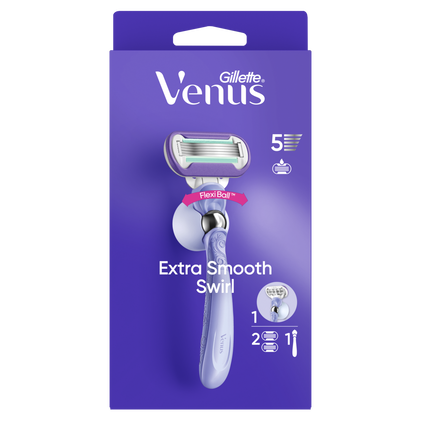 Máquina Depilatória Venus Extra Smooth Swirl Com 2 Recargas Venus 1Un
