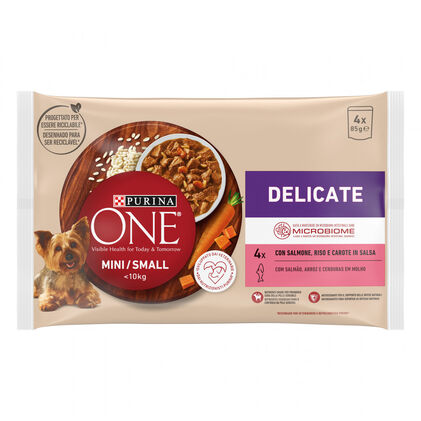 Comida Húmida Para Cão <10 kg Delicate Com Salmão Purina One 0.34Kg