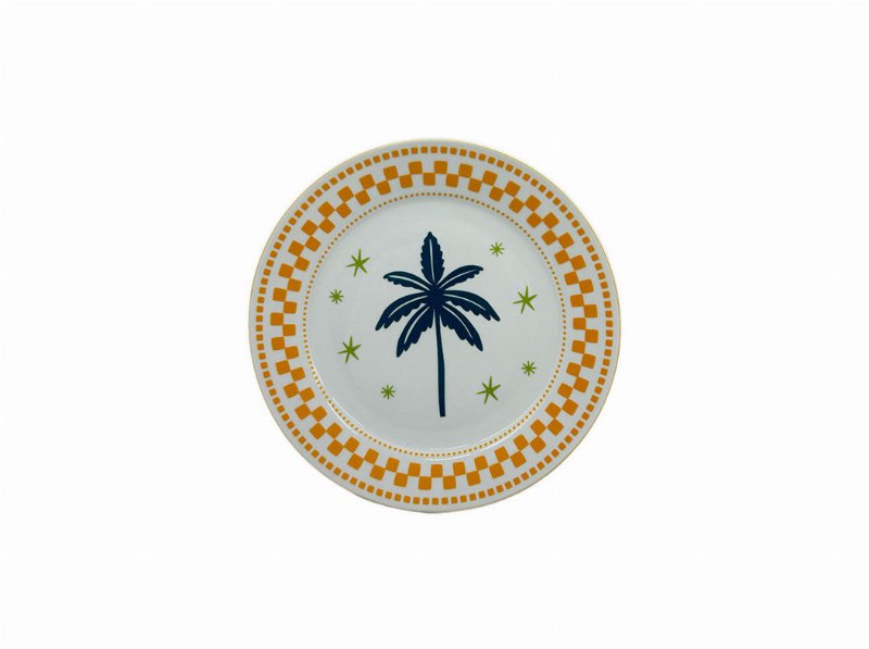 Prato Sobremesa Actuel Porcelana Amarelo 19Cm