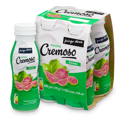 Iogurte Líquido Cremoso Goiaba Pack 4 Pingo Doce 4x0.17Kg
