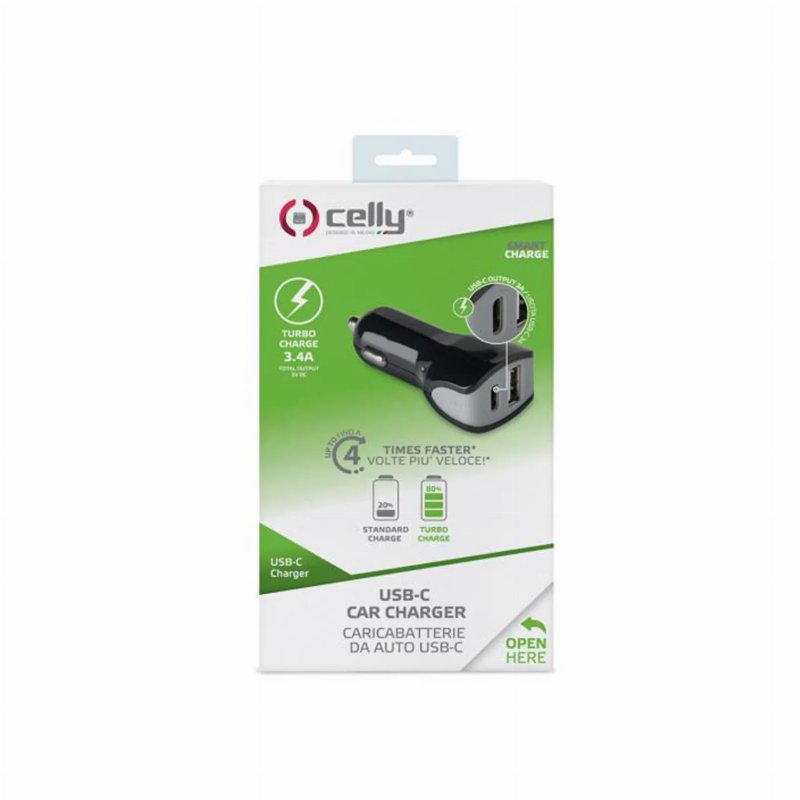 Celly Carregador De Carro Usb-C