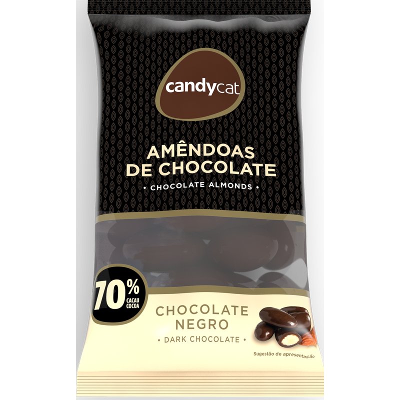 Amêndoas De Chocolate Negro 70% Cacau 90 g
