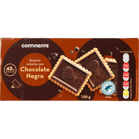 Bolachas Cobertas Chocolate Negro Continente 150 gr