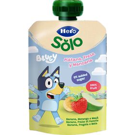 Saquetas De Fruta Banana, Morango E Maçã Hero Solo 4 X 100 gr