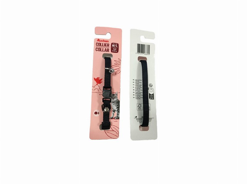 Coleira Poliester Auchan 20-40Cm Preto