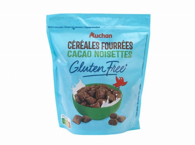 Cereais Sem Glúten Auchan Recheados Cacau E Avelãs 375 g