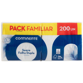 Guardanapos 2 Folhas Pack Poupança Continente 200 Un