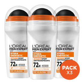 Desodorizante Roll On Extreme Sport L'oréal Paris Men Expert 3 X 50 ml