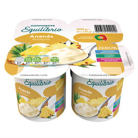 Iogurte Pedaços Magro Ananás Sem Açúcar Continente Equilíbrio 500 gr (4 Un)