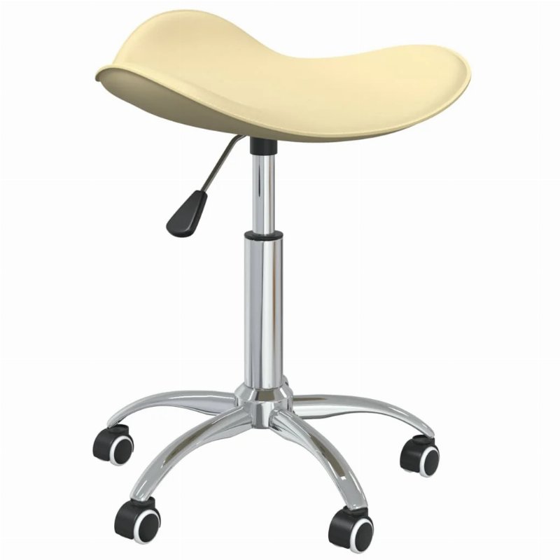 Hkh Cadeira De Escritório Em Couro Artificial - Creme