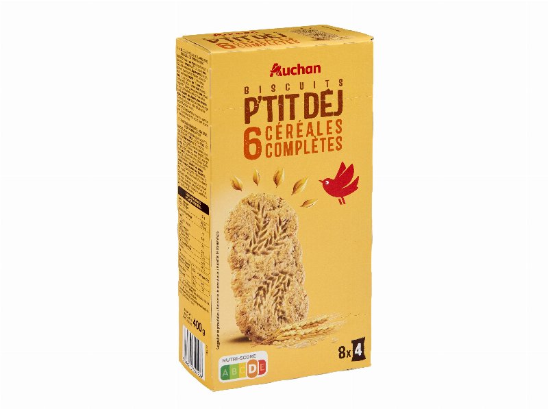 Bolacha De Pequeno Almoço Auchan 6 Cereais 8 Saquetas 400 g