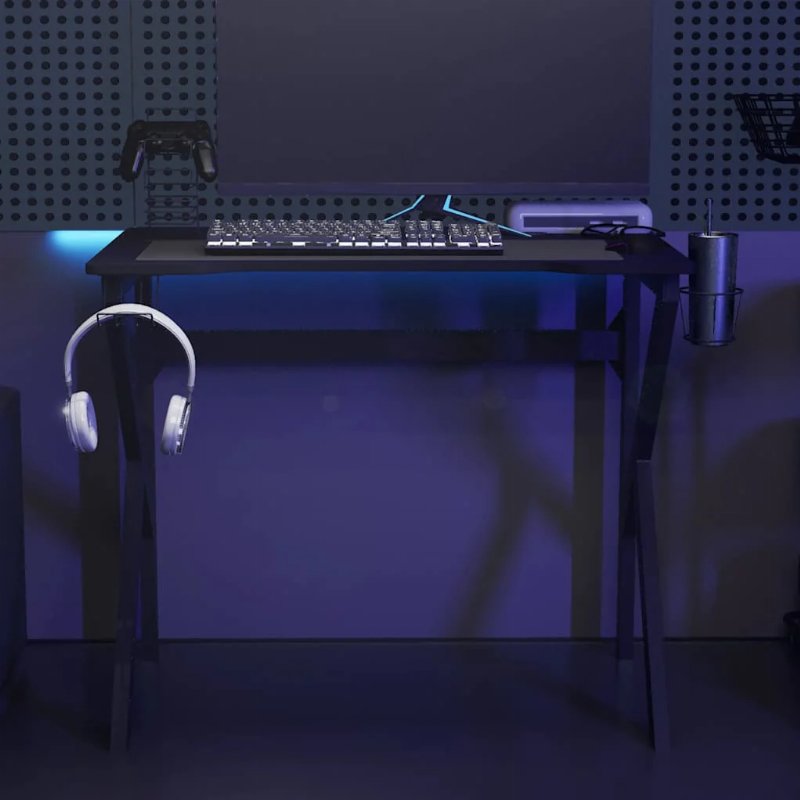 Hkh Secretária De Gaming C/ Pernas Em Forma De K - Preto
