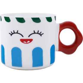 Caneca 320 ml Cara Riscas Azuis Kasa