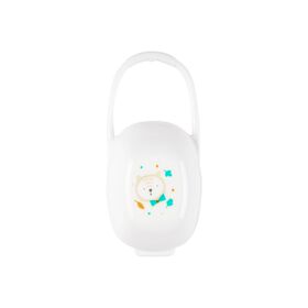 Porta Chupeta Branco Happy Bear