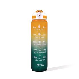 Garrafa Plástico 1 l Laranja E Verde Tritan Kasa