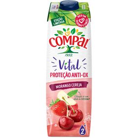 Néctar Morango E Cereja Com Stevia Compal Vital Anti-Ox 1 Lt